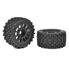 Team Corally - Syncro 1-8 Buggy Tires - Scorpion XTB - Rear Wide - Glued on Black Rims - Off-Set 2WD - 1 Pair - C-00180-1194