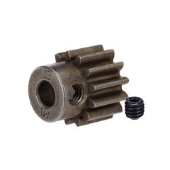  Gear, 12-T pinion (1.0 metric pitch) (fits 5mm shaft)/ set screw (compatible with steel spur gears) (TRX-6485X)