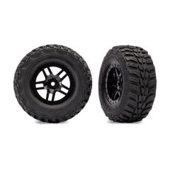 Traxxas Black Split-Spoke Wheels with Kumho Tires (2) (TRX-6874-BLK)