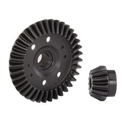 Ring gear, differential/ pinion gear, differential (machined, spiral cut) (rear) (TRX-6879R)