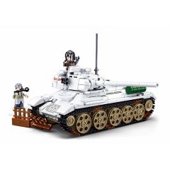 Sluban Army T-34/85 Battle Tank bouwstenen set - wit (M38-B0978)