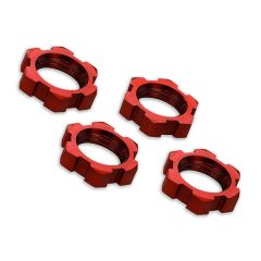 Wheel Nuts, Splined, 17mm, Serrated (Red-Anodized) (4)
