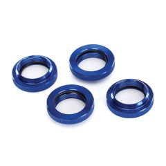 Traxxas - Spring retainer (adjuster), blue-anodized aluminum, GTX shocks (4) (assembled with o-ring) (TRX-7767)