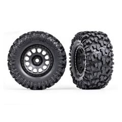 Traxxas - Tires & wheels, assembled, glued (XRT Race black wheels, Maxx AT tires, foam inserts) (left & right) (TRX-7875)
