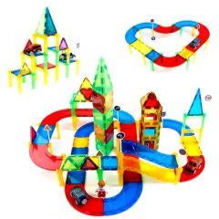 Gladi Magnetisch Speelgoed - Racebaan - Magnetic Tiles - 70 stuks