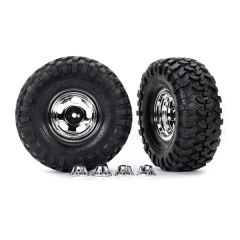 Traxxas Tires & wheels, assembled, glued (2.2' chrome wheels, Canyon Trail 5.3 x 2.2' tires) (2)/ center caps (2)/ decal sheet (TRX-8159X)