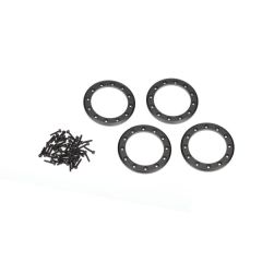Traxxas - Beadlock rings, black (1.9") (aluminum) (4)/ 2x10 CS (48) (TRX-8169T)