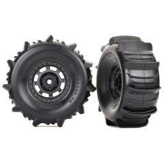 Tires and wheels, assembled, (Desert Racer wheels, paddle tires, foam inserts) (2) (TRX-8475)