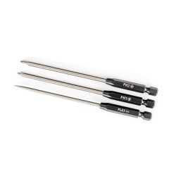 Traxxas - Speed Bit Set, screwdriver, 3-piece straight (3mm slotted, #1 Phillips, and #2 Phillips bits), 1/4 drive