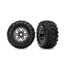 Traxxas - Maxx 2.8" Black Chrome Wheels & Sledgehammer Tires (2) (TRX-8972-BLKCR)