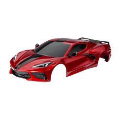 Body, Chevrolet Corvette Stingray, complete (red) (painted, decals applied) (includes side mirrors, spoiler, grilles, vents, & clipless mounting)