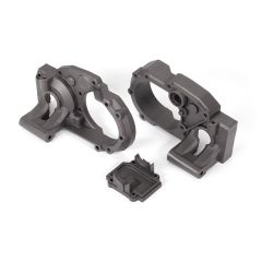 Traxxas Gearbox halves, left & right/ differential cover (charcoal gray) (TRX-9493)