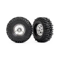 Traxxas - Tires & wheels, assembled (chrome 1.0" wheels, Mickey Thompson Baja Pro Xs 2.4x1.0" tires) (2) (TRX-9873)