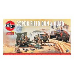 Airfix 1/76 25PDR Field Gun And Quad Vintage Classics