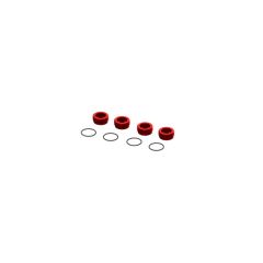 Arrma - Aluminum Front Hub Nut (Red) (4Pcs Inc, O-Rings) (ARA320467)