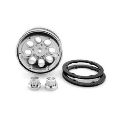 Axial 1.9 8 Hole Beadlocks - Satin Chrome  (2pcs) (AX8088)