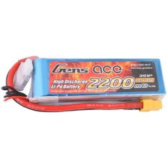 GensAce Lipo 11,1volt 45C 2200mah met XT60 stekker