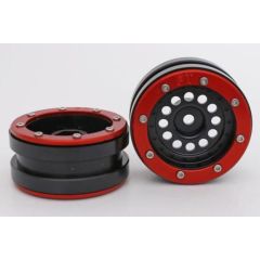 Metsafil Beadlock Wheels PT-Bullet Zwart / Rood 1.9 (2st)