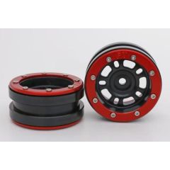 Metsafil Beadlock Wheels PT-Distractor Zwart / Rood 1.9 (2st)