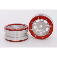 Metsafil Beadlock Wheels PT-Distractor Zilver / Rood 1.9 (2st)