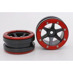 Metsafil Beadlock Wheels PT-Slingshot Zwart / Rood 1.9 (2st)