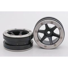 Metsafil Beadlock Wheels PT-Slingshot Zwart / Zilver 1.9 (2st)