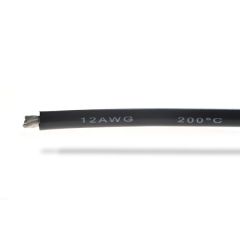 Superflex silicone kabel 12AWG, Zwart, 1 meter