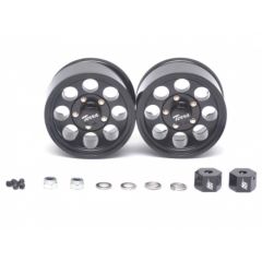 Boom Racing Terra 1.55 Classic 8-Hole Aluminium Beadlock Wheels w/3mm Wideners (2), Black