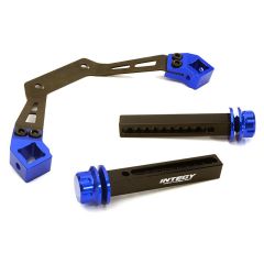 Integy Adjustable Front Body Mount & Post Set, Blue - Traxxas Stampede 4x4