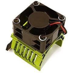 Integy 42mm Motor Heatsink & 40x40mm Cooling Fan 16k rpm - 1/10 Traxxas & Arrma - Groen