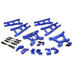 Integy Billet Machined Alloy Suspension Kit, Blue - Traxxas Rustler 4X4