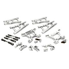 Integy Billet Machined Alloy Suspension Kit, Silver - Traxxas Rustler 4X4