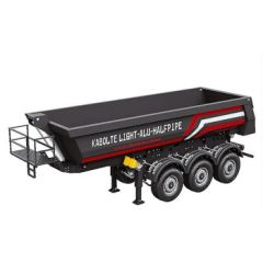 Huina 1/14 Scania K770S Kabolite 3 assige metalen trailer - Zwart