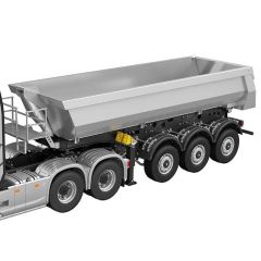 Huina 1/14 Scania K770S Kabolite 3 assige metalen trailer - zilver