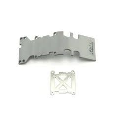 Skidplate, rear plastic (grey)/ stainless steel plate