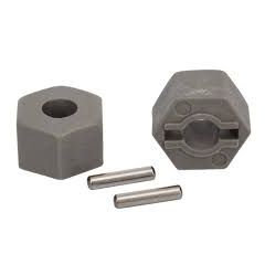 Wheel hubs, hex (tall offset, rustler/stampede front) (2)/ axle pins (2.5x12mm) (2)