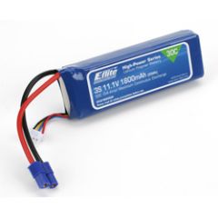 E-Flite Lipo 20c 11,1 volt 1800mah met EC3 stekker