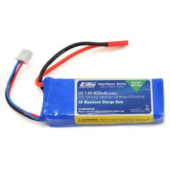 E-Flite 800mAh 2S 7.4V 30C LiPo, 18AWG JST