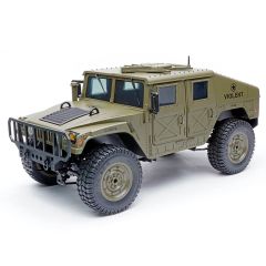E-ZEE RC 1/16 4WD Hummer Military Truck RTR - Groen