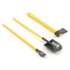 Fastrax Scale 3-Piece Painted Hand Tools Shovel/Axe/Pry Bar