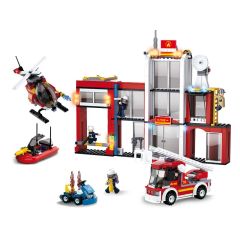 Sluban Fire Station bouwstenen set