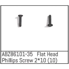 Absima - Flat Head Phillips Screw 2*10 - Mini AMT (10) (ABZ86101-35)