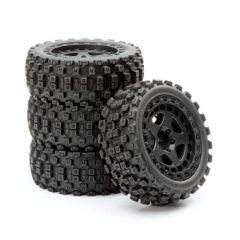 Fastrax Arrma Grom Wheel/Tyre Set 1/18 (4pc) - Zwart 
