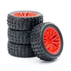 Fastrax Arrma Grom Wheel/Tyre Set 1/18 (4pc) - Rood