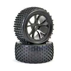 FTX - Vantage Rear 1/10 buggy tyres mounted on black wheel 2pcs (FTX6301B)