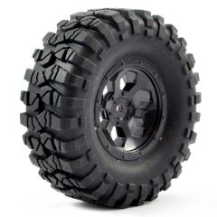 Pre-Mounted 6Hex/Tyre (2) - BLACK (FTX8170B)