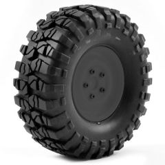 Pre-Mounted Steel Lug/Tyre (2) - Black (FTX8172B)
