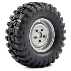 Pre-Mounted Steel Lug/Tyre (2) - Grey (FTX8172G)