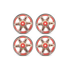 Fastrax 1.9" Heavyweight Split 6-Spoke Aluminium Beadloc Wheels (4pcs) - Rood