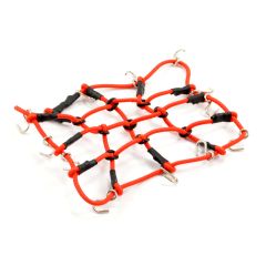 Luggage Net w/Hooks L130mm / W110mm (Unstretched) - Rood